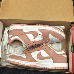 Nike Dunk Low Sneakers - Pink and White